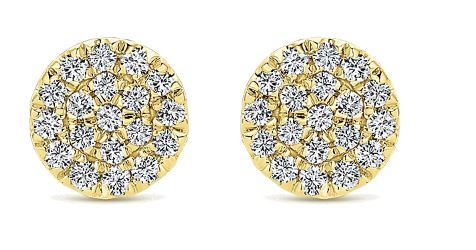 14 Karat Yellow Stud Diamond Earrings - GABRIEL & CO.