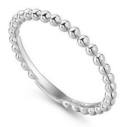 14 Karat White Stackable Band Wedding Band