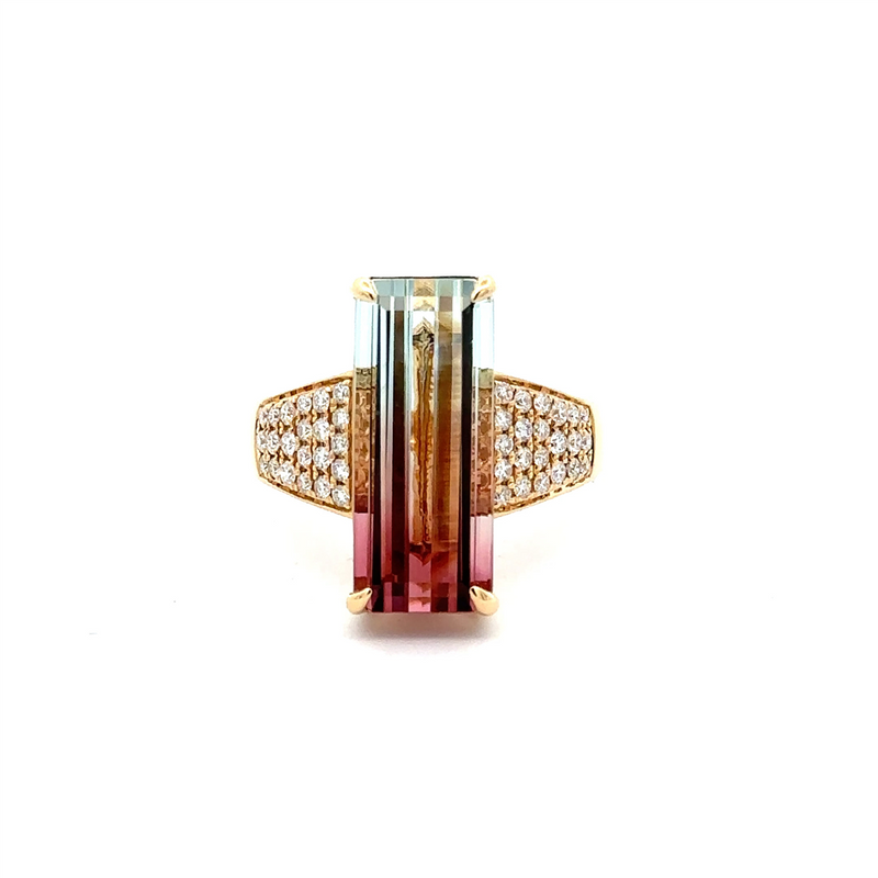18 Karat Yellow Lady's Contemporary Gemstone Fasion Ring