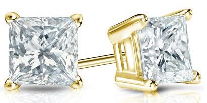 14 Karat Yellow 1.20ct Diamond Stud Earrings - TJ MANUFACTURING