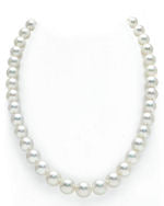 14 Karat White Single Strand Pearls Necklace - ATLANTIC GEMS