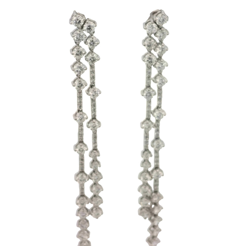 White 14 Karat Dangle Lab Grown Diamond Earrings