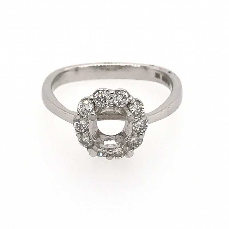14 Karat White Semi-mount