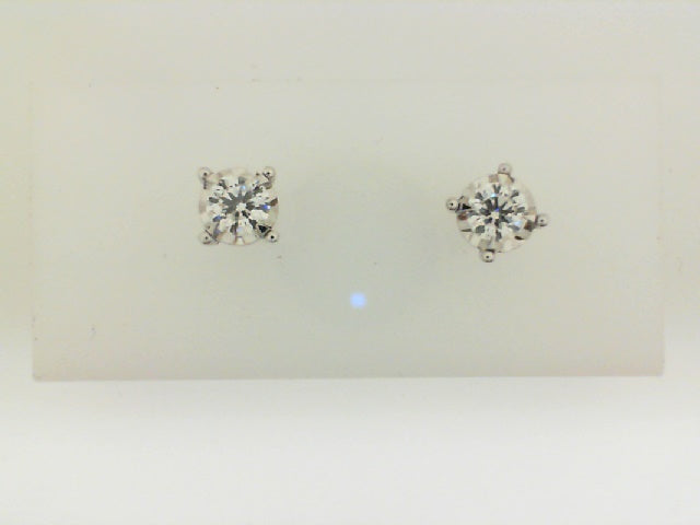 14 Karat White 0.75ct Diamond Stud Earrings