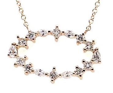 14 Karat Yellow Station Diamond Necklace
