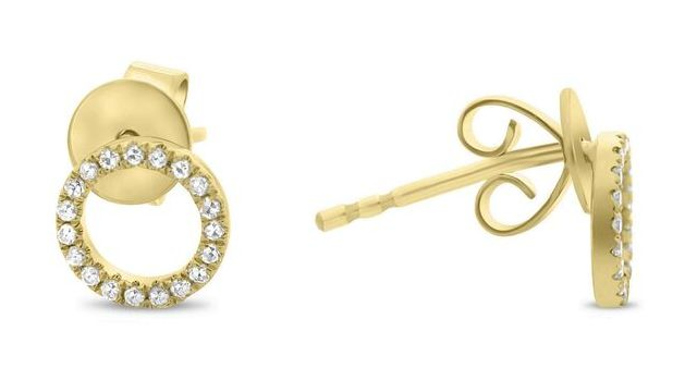14 Karat Yellow Stud Diamond Earrings