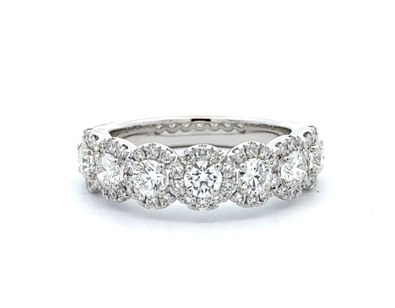 14 Karat White Halo Band Band