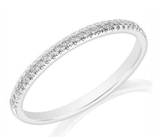 14 Karat White Straight Prong Band - CLASSIQUE CREATIONS