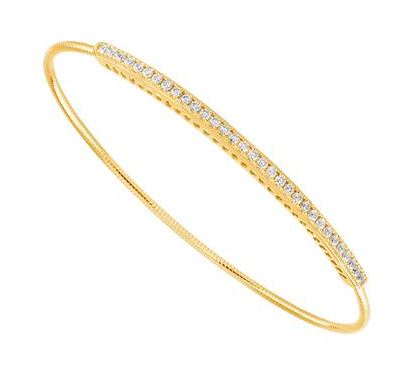 14 Karat Yellow Bangle Diamond Bracelet - IDD SANDEEP USA LLC