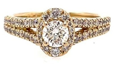 14 Karat Yellow Halo Engagement Ring - IDD SANDEEP USA LLC