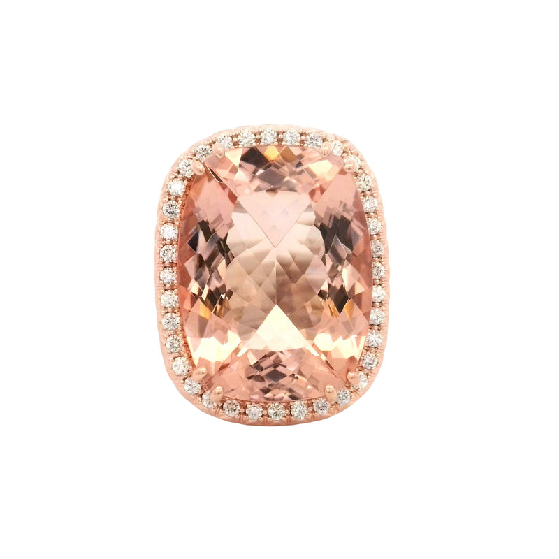 14 Karat Two Tone Lady's Halo Gemstone Fasion Ring