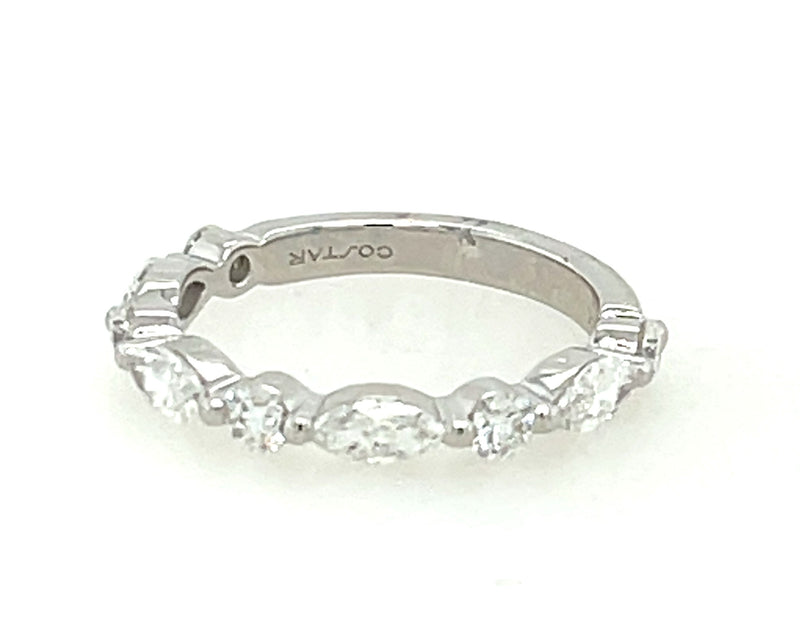 14 Karat White Straight Prong Band