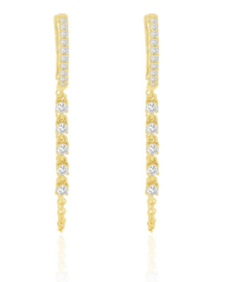 14 Karat Yellow Small Hoop Diamond Earrings