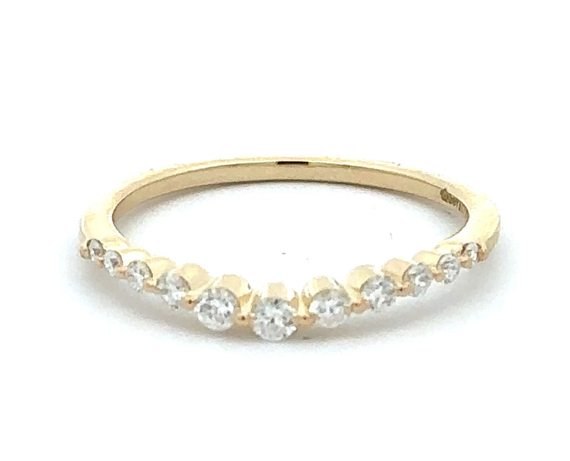14 Karat Yellow Curved Prong Band