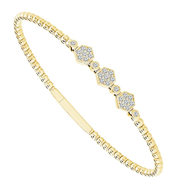 14 Karat Yellow Bangle Diamond Bracelet
