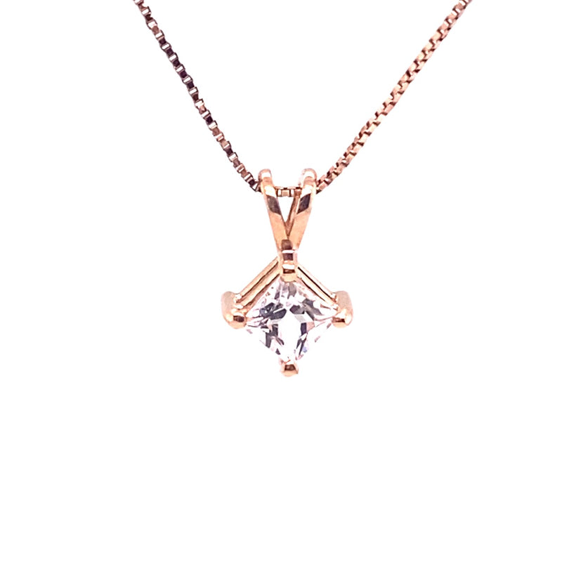 14 Karat Rosé Drop Gemstone Pendant