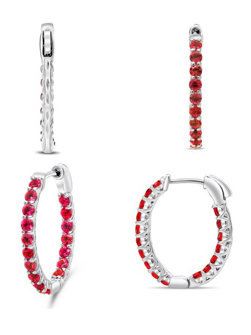 14 Karat White Rubies Gemstone Earrings
