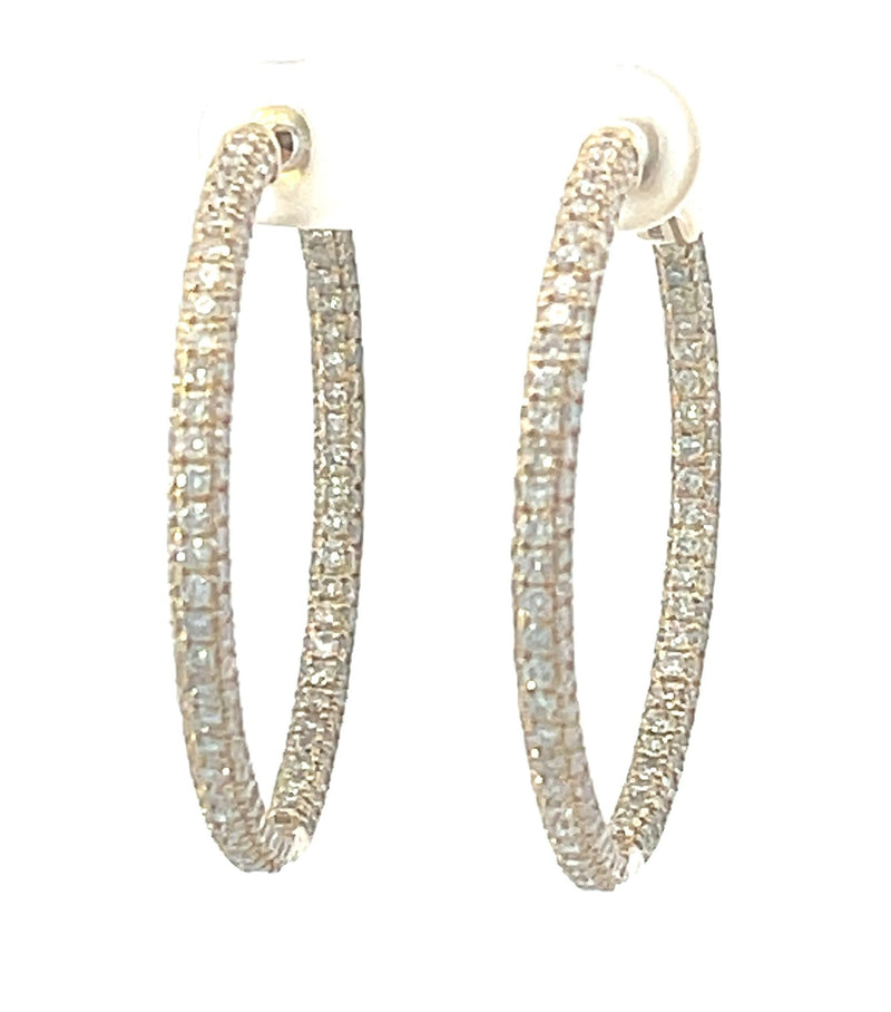Yellow 14 Karat Medium Hoop Lab Grown Diamond Earrings - MALAKAN DIAMOND CO.
