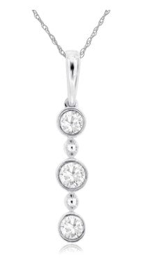 14 Karat White Fashion Diamond Pendant - ROYAL JEWELRY MFG, INC.