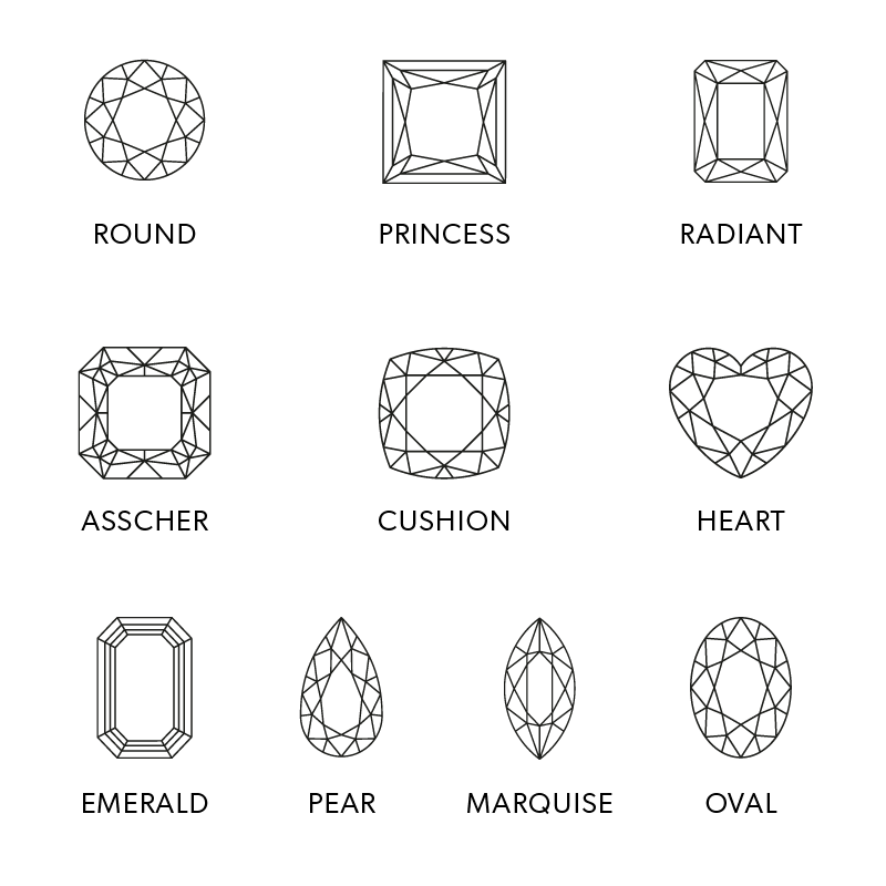 Illustrated diamond shapes