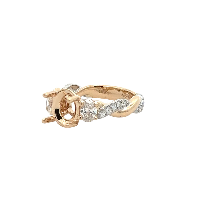14 Karat Two Tone Semi-mount