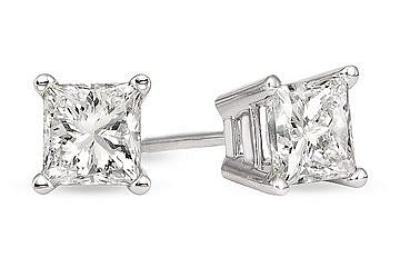 14 Karat White 1.00ct Diamond Stud Earrings - REAL GEMS CORP