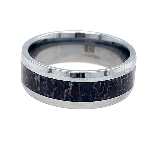 8mm Tungsten Flat Comfort Fit Wedding Band - HEAVY STONE RINGS