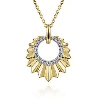 14 Karat Yellow Fashion Diamond Pendant - GABRIEL & CO.