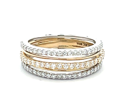 14 Karat Two Tone Women's Diamond Fashion Ring - MALAKAN DIAMOND CO.