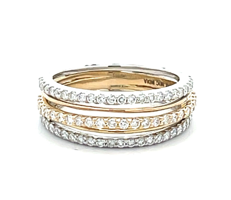 14 Karat Two Tone Women's Diamond Fashion Ring