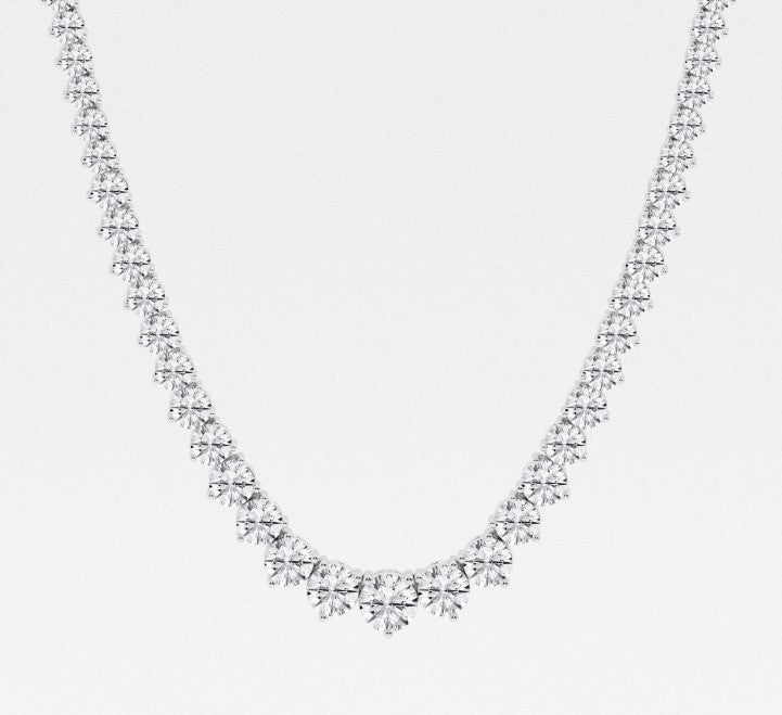 14 Karat White Riviera Lab Grown Diamond Necklaces