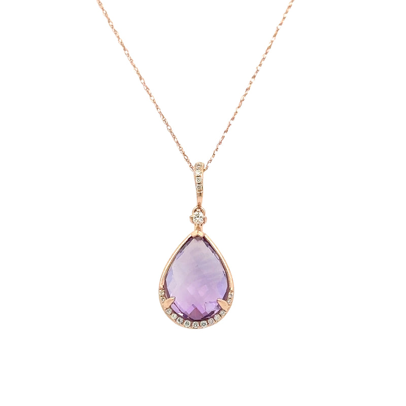 14 Karat Rosé Fashion Gemstone Pendant