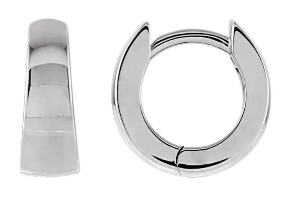 14 Karat White Huggie Earrings