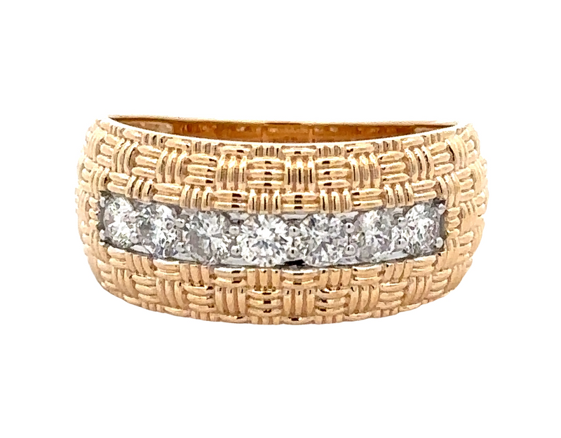 Yellow 14 Karat Fashion Band Men's Ring