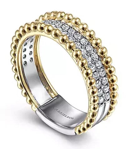 14 Karat Two Tone Women's Diamond Fashion Ring - GABRIEL & CO.
