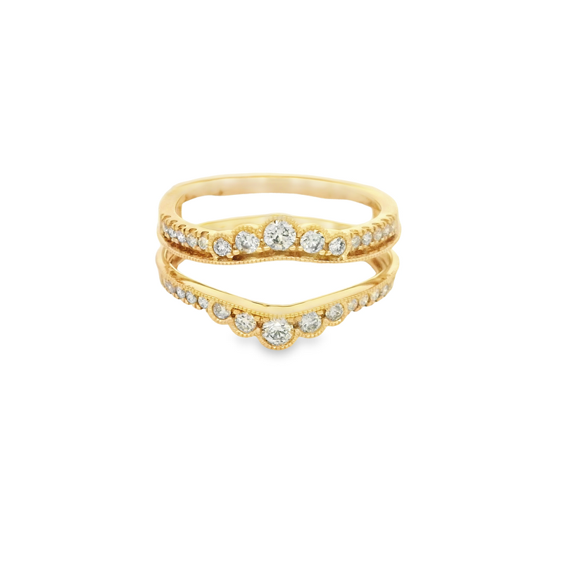 14 Karat Yellow Ring Guard/Jacket Diamond Ring Guard