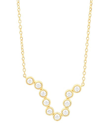 14 Karat Yellow Bar Diamond Necklace - FACET BARCELONA USA INC.