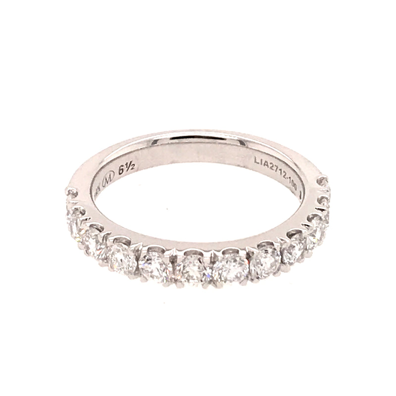 White 14 Karat Straight Prong Lab Grown Ladies Wedding Bands