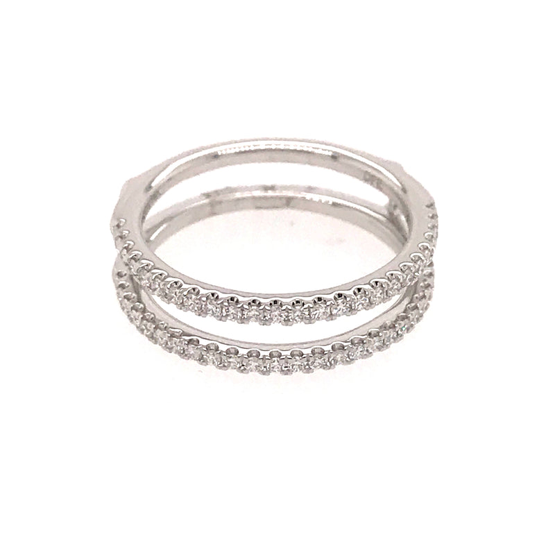 14 Karat White Stackable Diamond Ring Guard