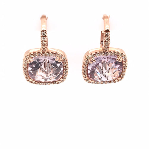 14 Karat Rosé Diamonds Gemstone Earrings - RYAN GEMS INC.