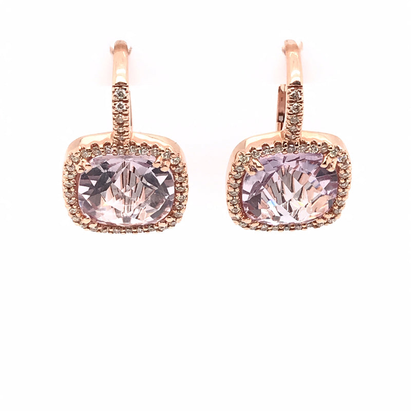 14 Karat Rosé Diamonds Gemstone Earrings - RYAN GEMS INC.