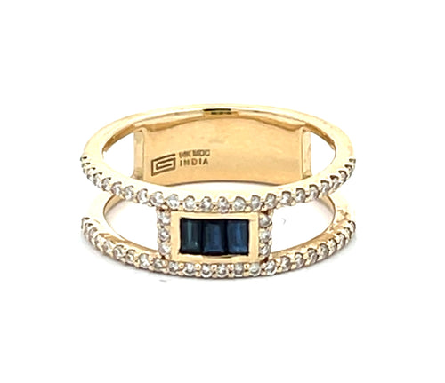 14 Karat Yellow Lady's Contemporary Gemstone Fasion Ring - MALAKAN DIAMOND CO.