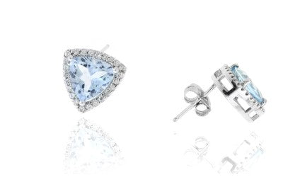 14 Karat White Aquas Gemstone Earrings