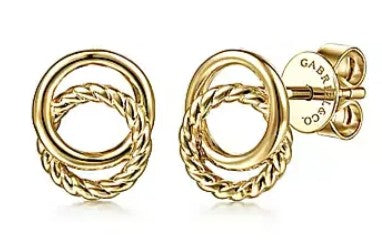 14 Karat Yellow Stud Earrings