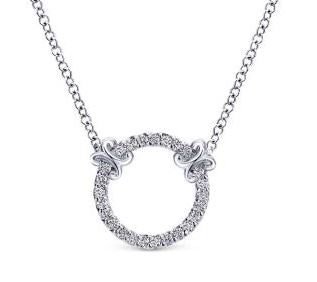 14 Karat White Diamond Necklace - GABRIEL & CO.