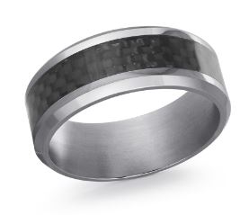8mm TANTALUM Bevel Edge Wedding Band