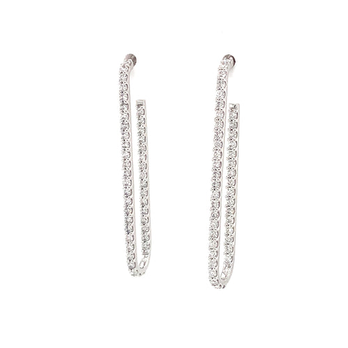 14 Karat White Drop Diamond Earrings - ROYAL JEWELRY MFG, INC.