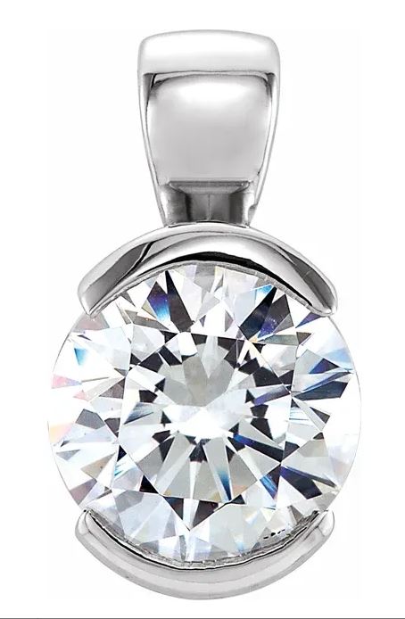14 Karat White Drop Diamond Pendant