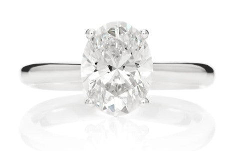 14 Karat White Solitaire Engagement Ring