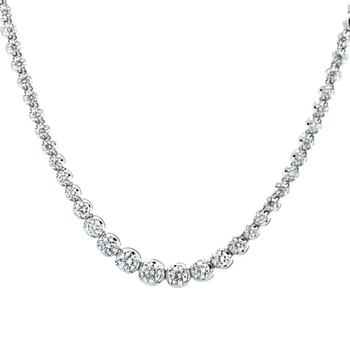 18 Karat White Tennis Style Lab Grown Diamond Necklaces - MALAKAN DIAMOND CO.